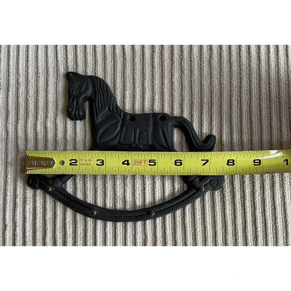 Vintage Kitchen Utensil/key rack Cast Iron Rocking Horse